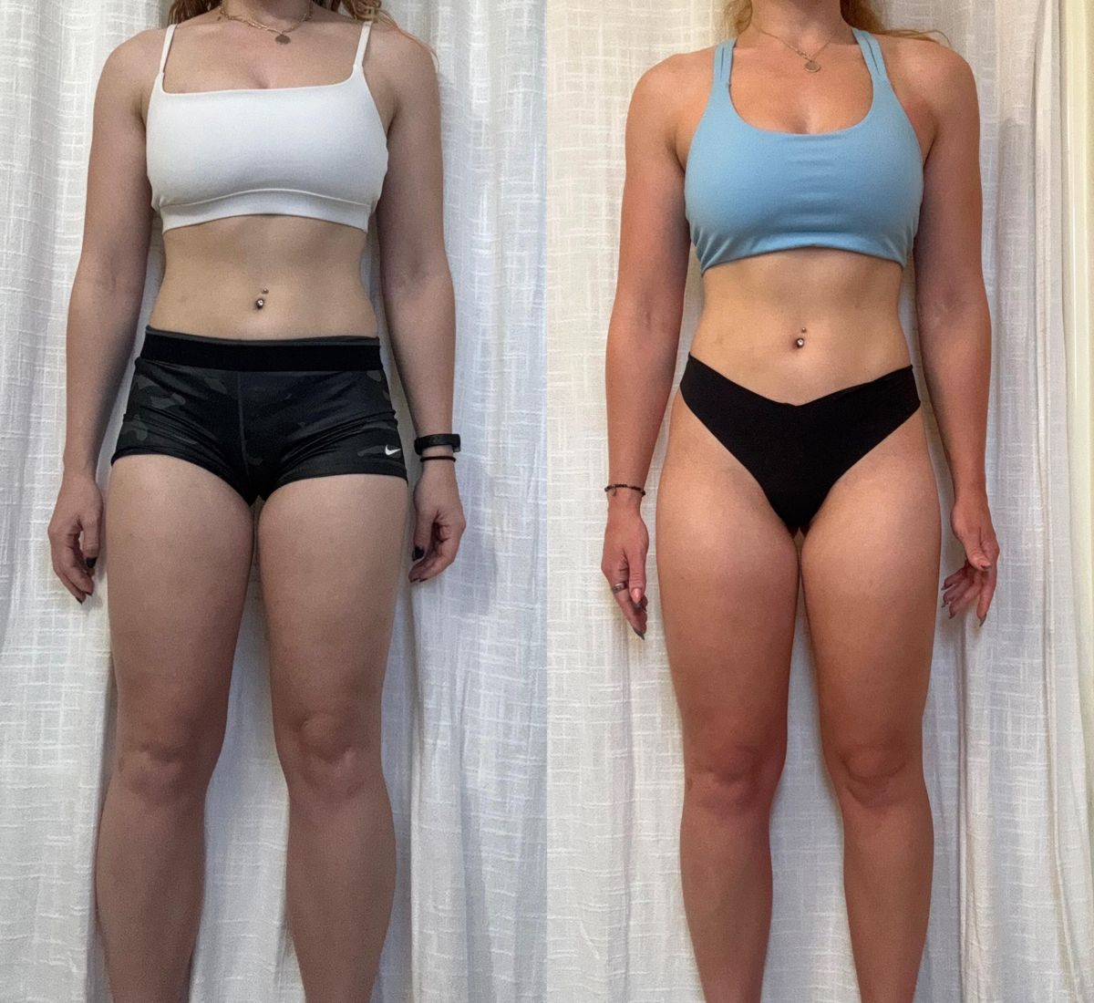 FTC athlete before and after coaching, front view