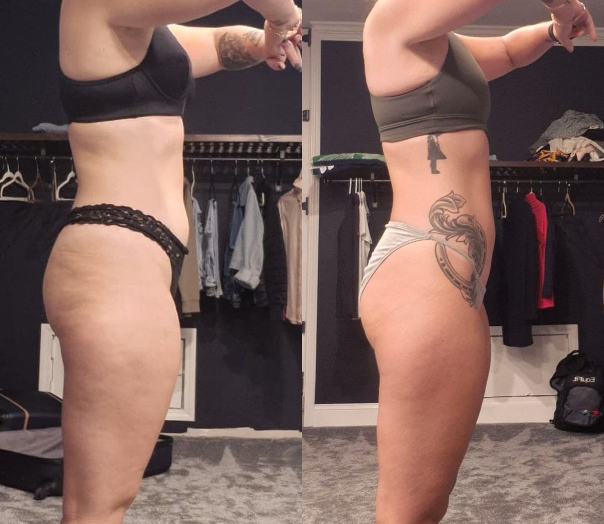 FTC athlete before and after coaching, side view